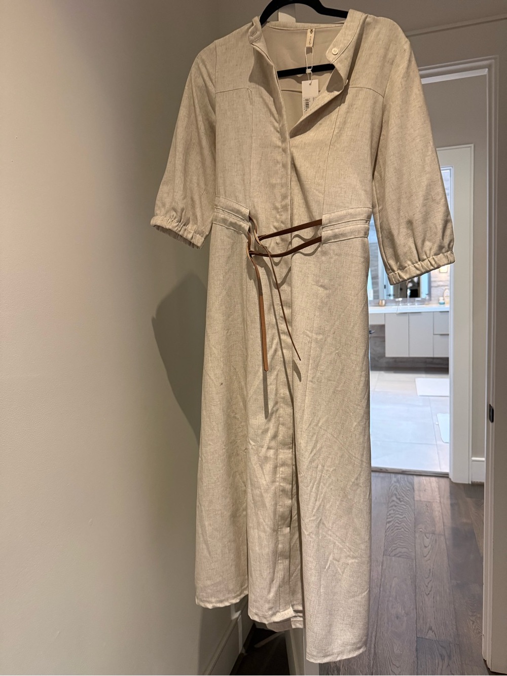 Girls' Formal Dress in Light Beige with Subtle Texture